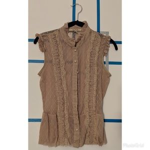 Free People tan lace top
